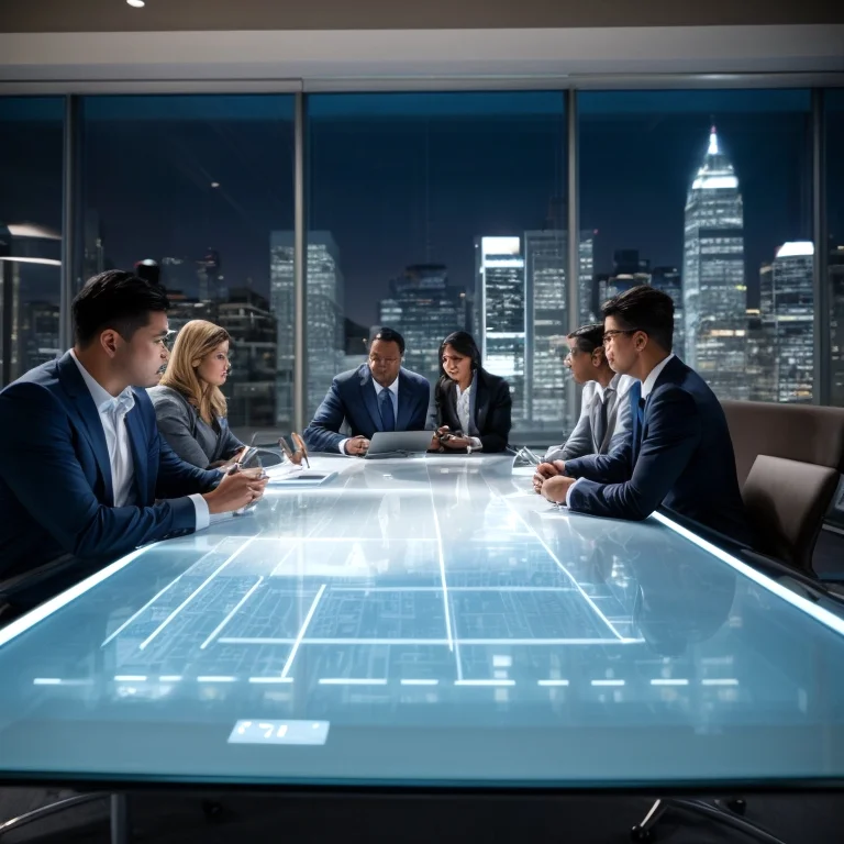 Group of executives in training session